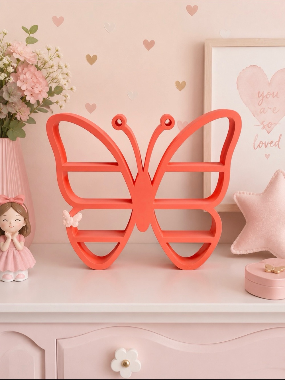 Butterfly Wall Shelf – 3D Printed Nursery Decor